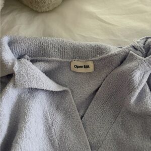 Open Edit Textured Gray Top